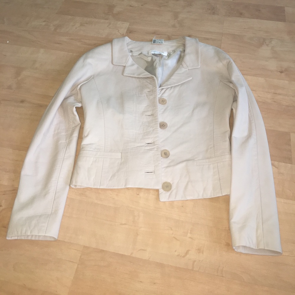 calvin klein collection vintage leather jacket